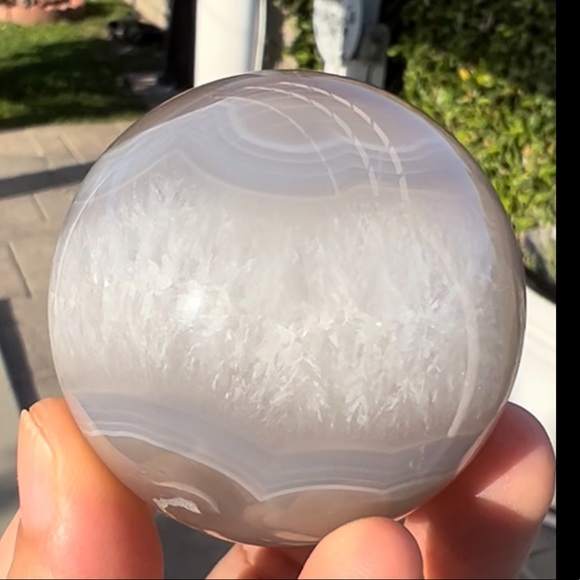 Quartzy Flower Agate Sphere - Picture 1 of 5